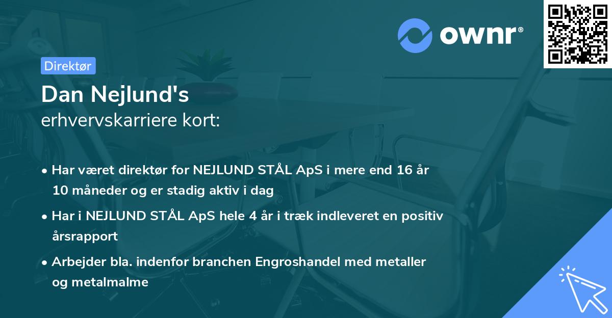 Dan Nejlund's erhvervskarriere kort