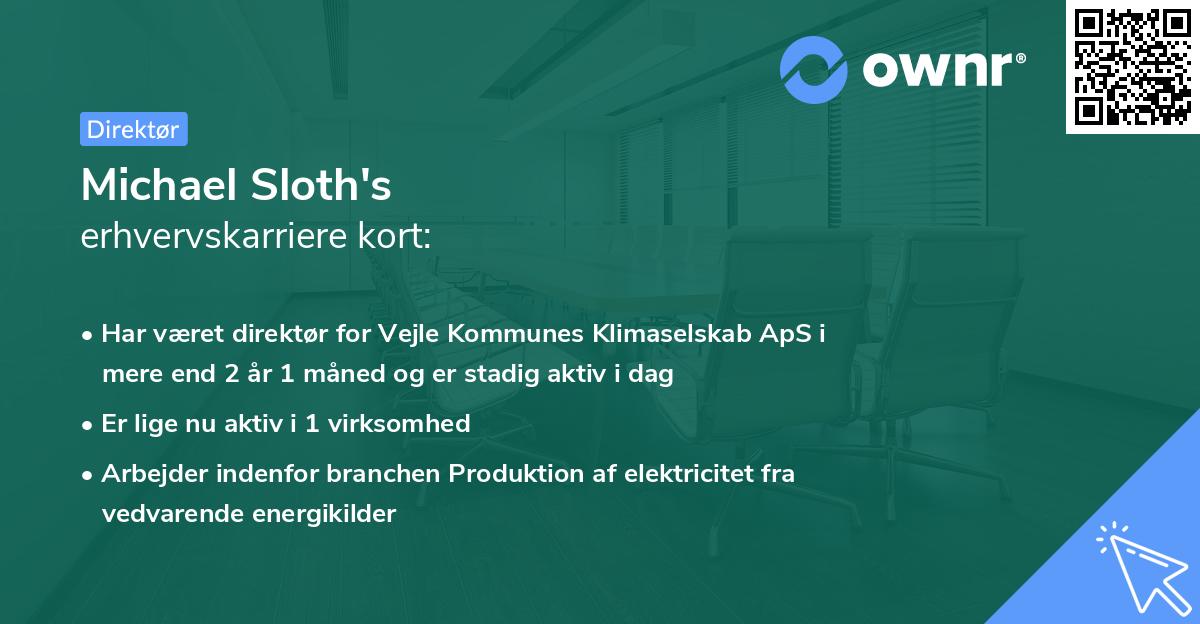 Michael Sloth's erhvervskarriere kort