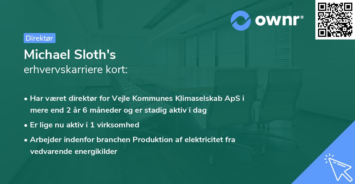 Michael Sloth's erhvervskarriere kort