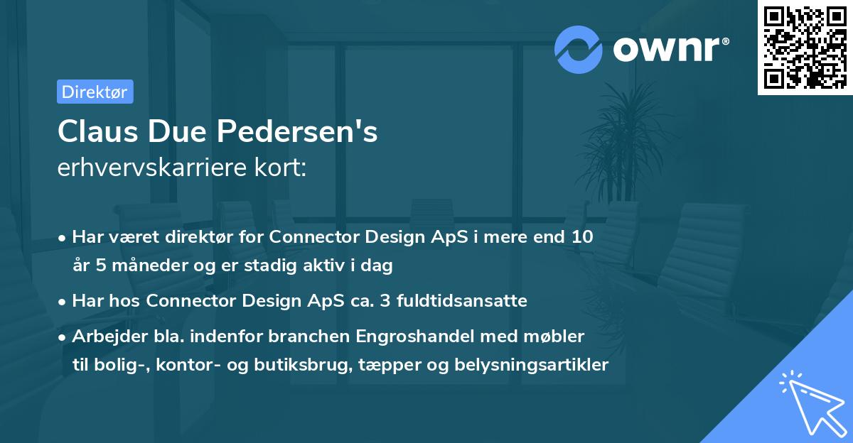 Claus Due Pedersen's erhvervskarriere kort