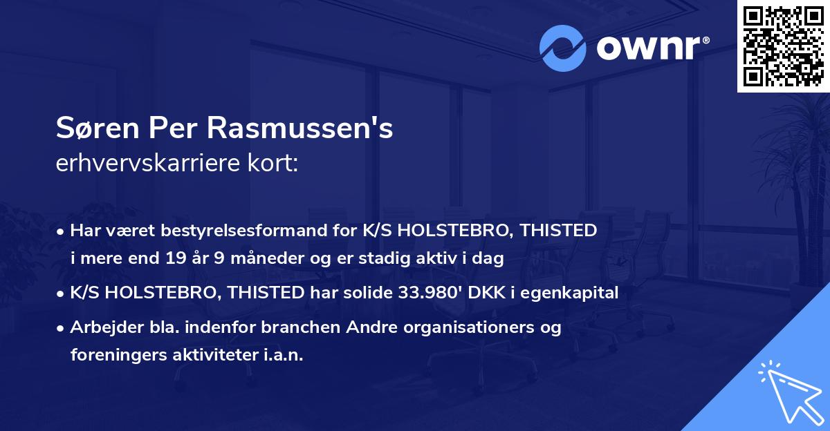 Søren Per Rasmussen's erhvervskarriere kort