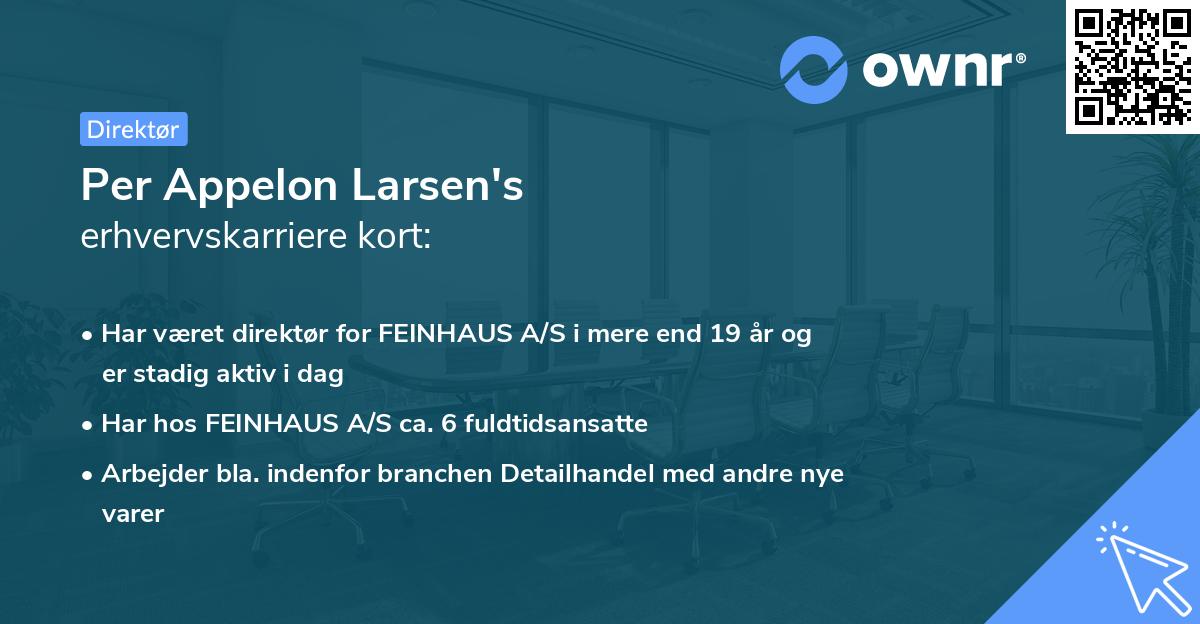 Per Appelon Larsen's erhvervskarriere kort
