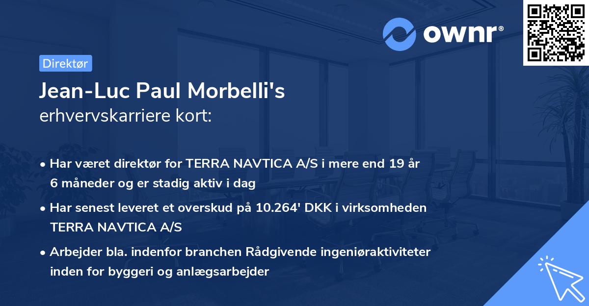 Jean-Luc Paul Morbelli's erhvervskarriere kort