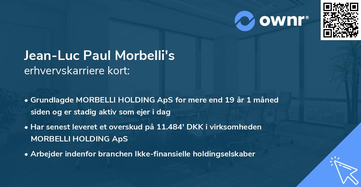 Jean-Luc Paul Morbelli's erhvervskarriere kort