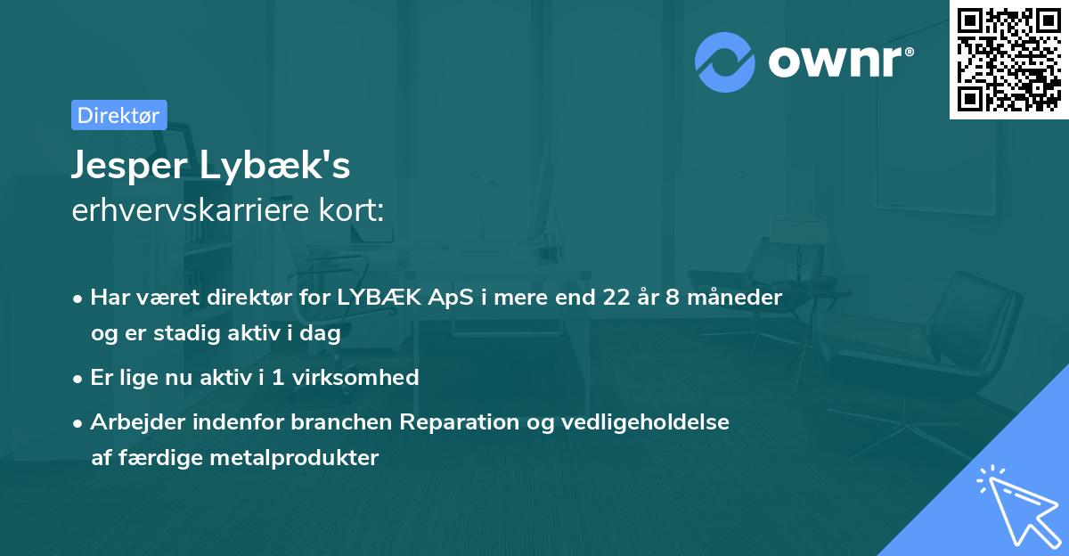 Jesper Lybæk's erhvervskarriere kort