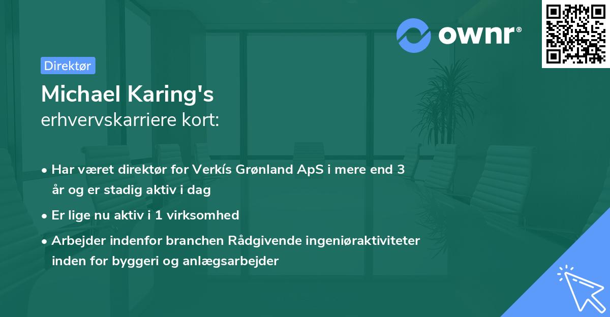 Michael Karing's erhvervskarriere kort