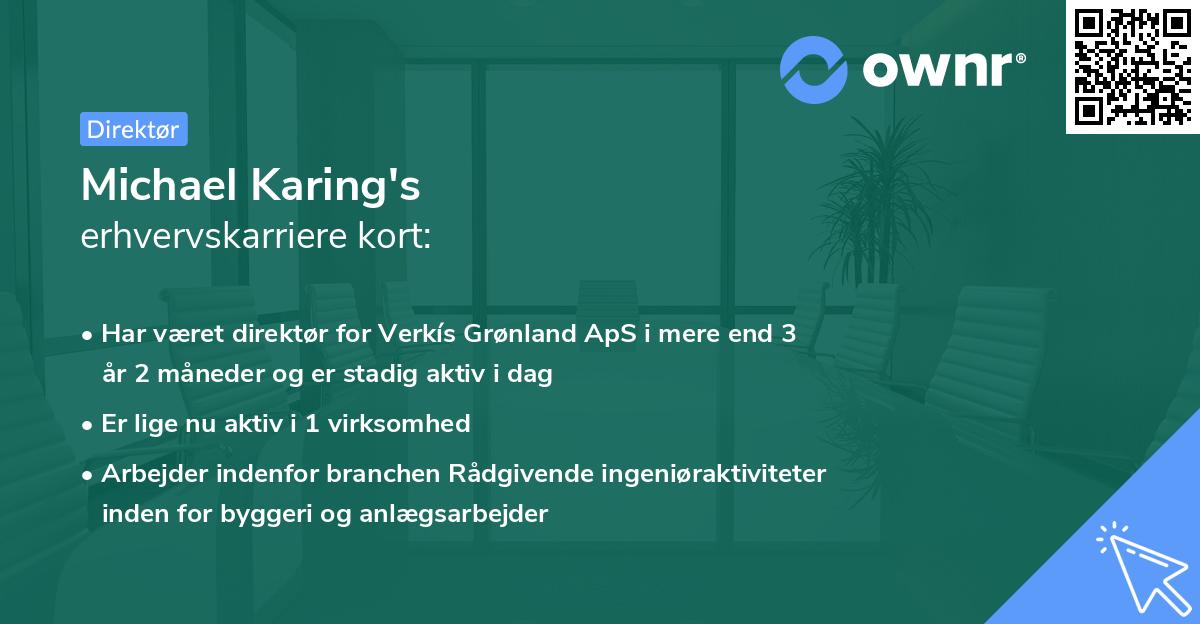Michael Karing's erhvervskarriere kort