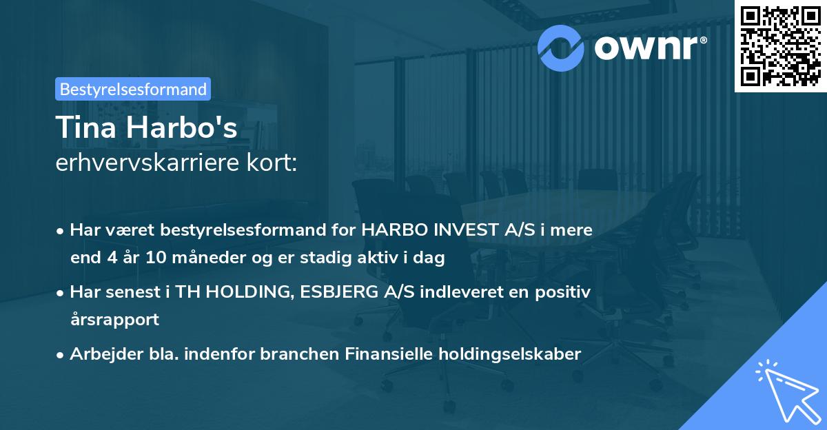 Tina Harbo's erhvervskarriere kort