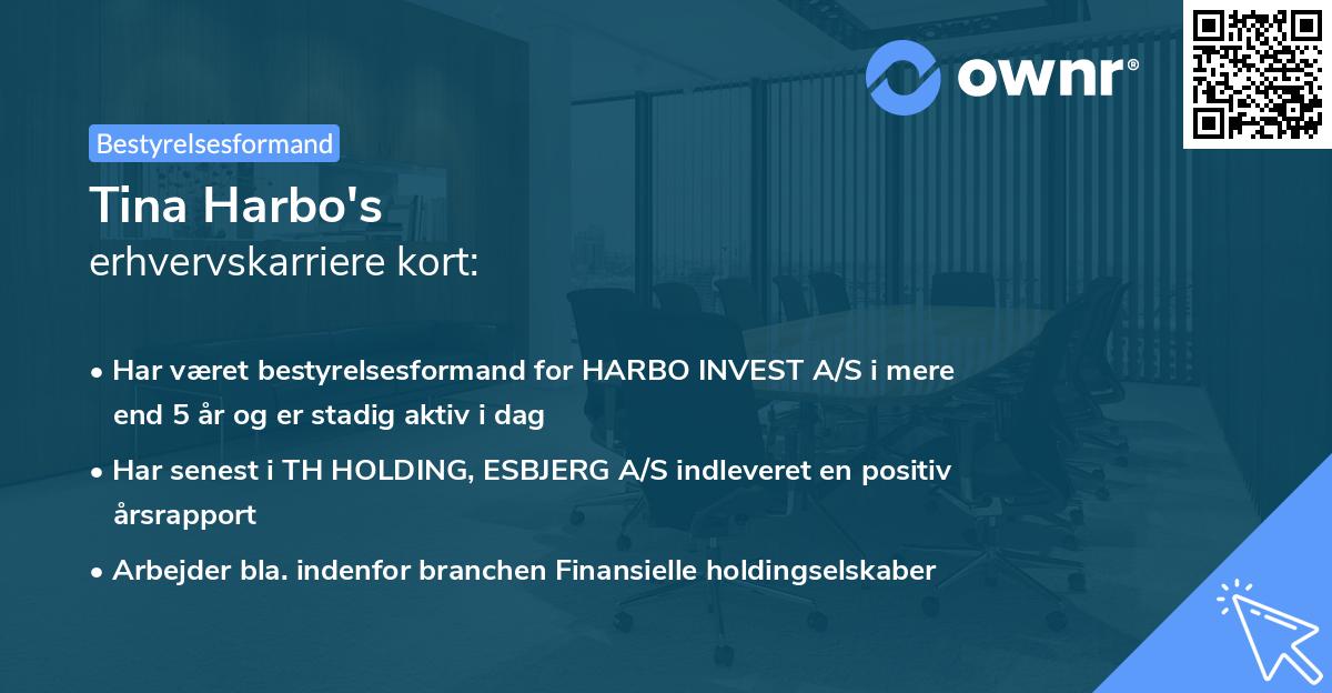 Tina Harbo's erhvervskarriere kort