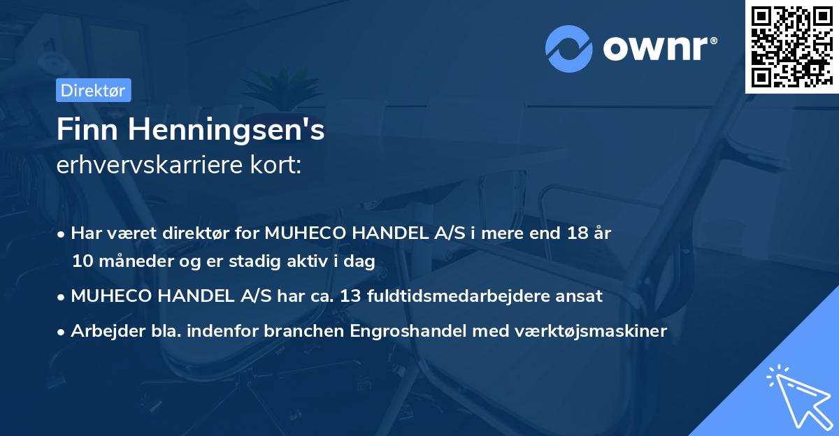 Finn Henningsen's erhvervskarriere kort