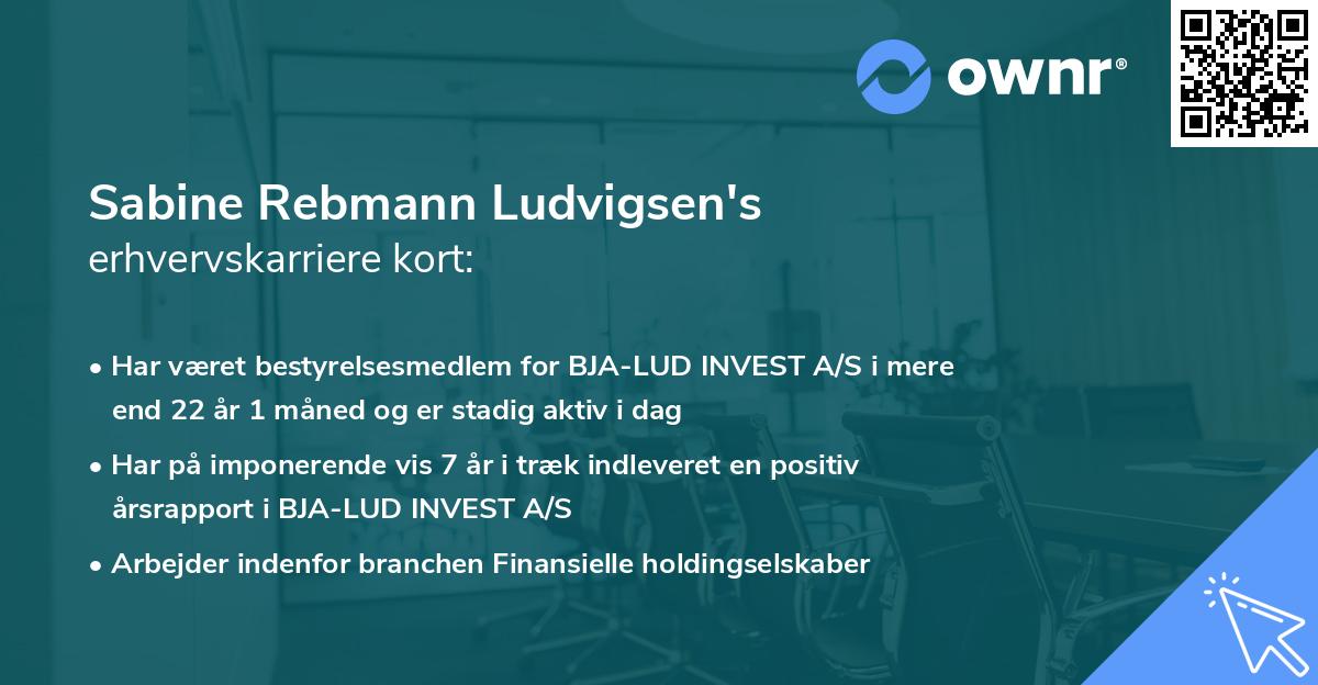 Sabine Rebmann Ludvigsen's erhvervskarriere kort
