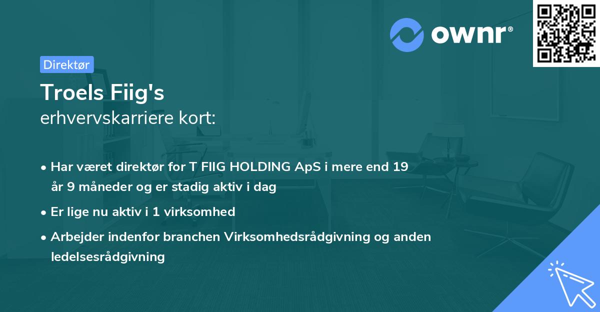 Troels Fiig's erhvervskarriere kort