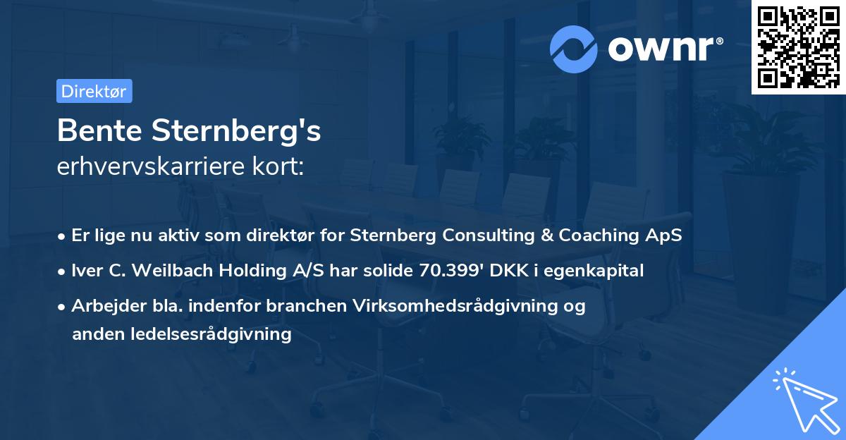 Bente Sternberg's erhvervskarriere kort