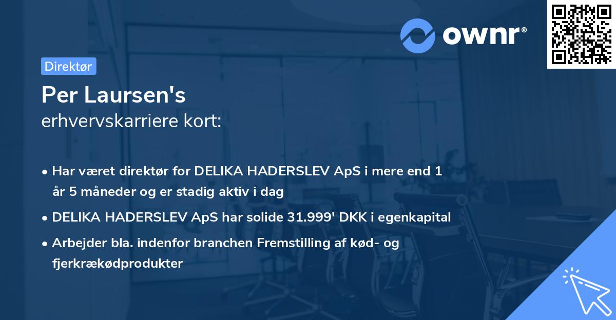 Per Laursen's erhvervskarriere kort