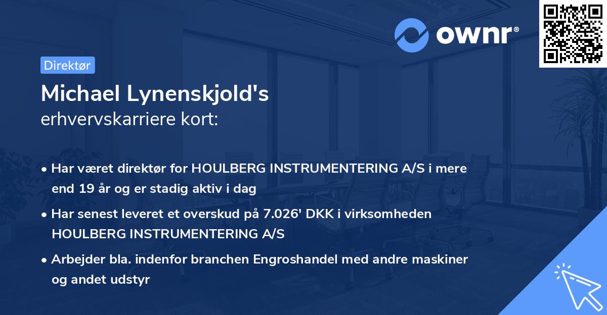 Michael Lynenskjold's erhvervskarriere kort