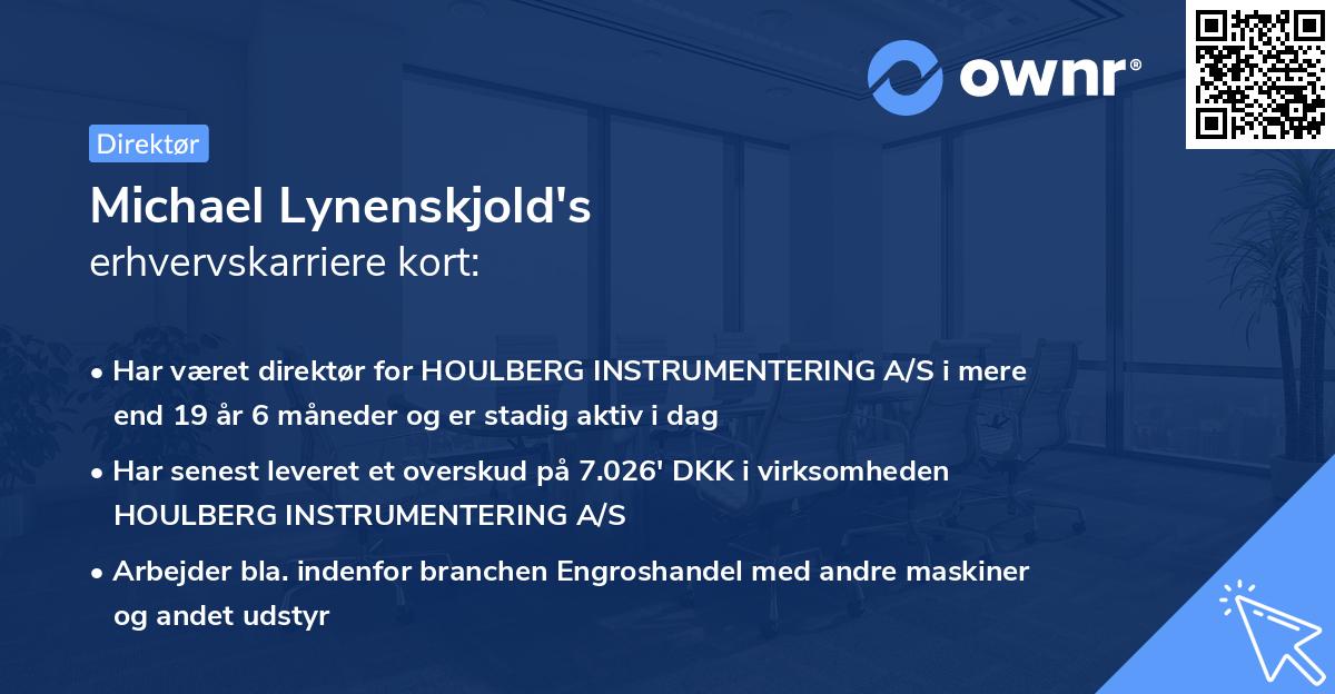 Michael Lynenskjold's erhvervskarriere kort