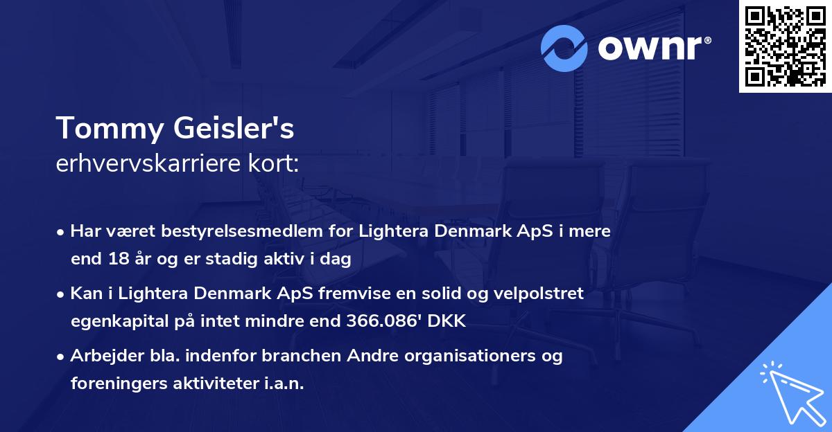 Tommy Geisler's erhvervskarriere kort
