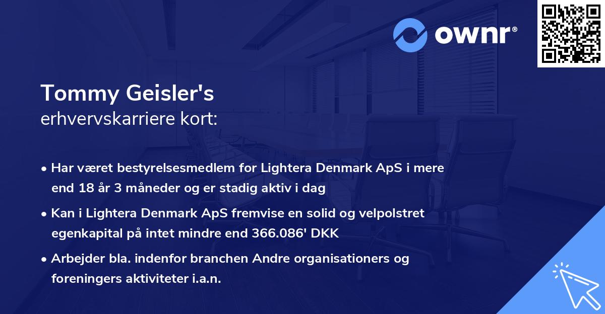 Tommy Geisler's erhvervskarriere kort