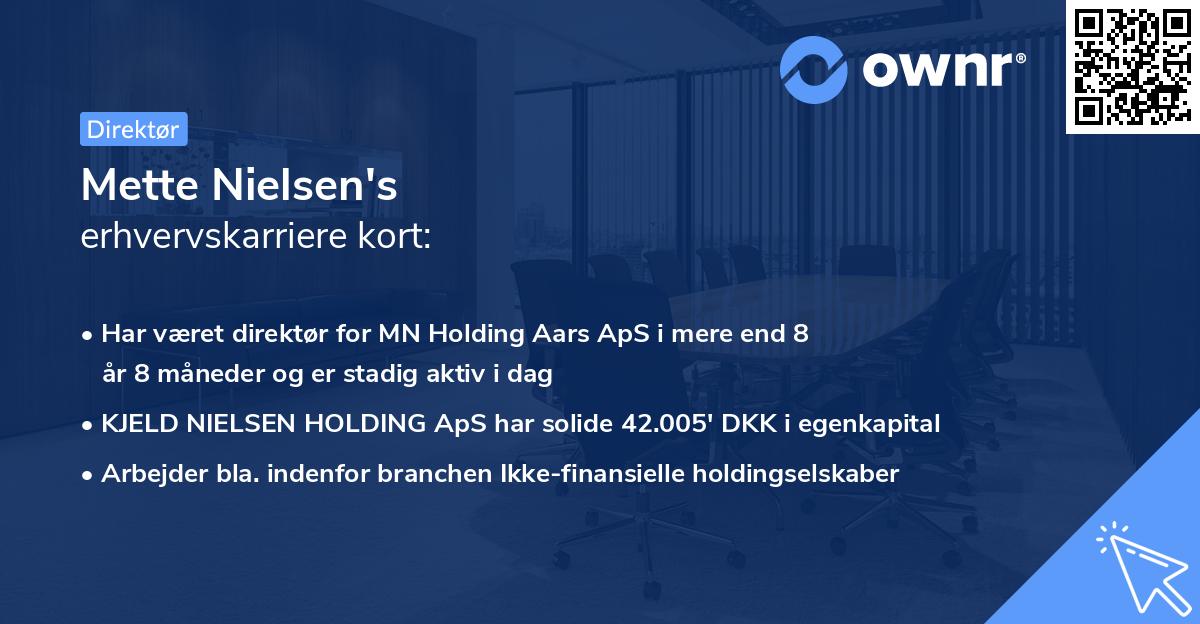 Mette Nielsen's erhvervskarriere kort
