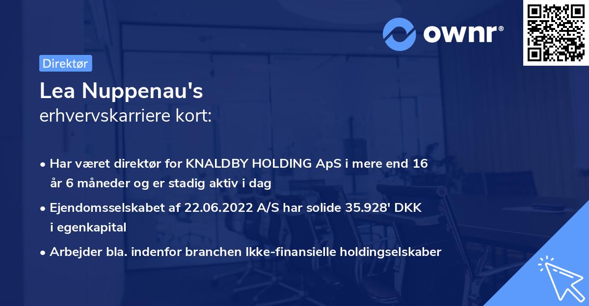 Lea Nuppenau's erhvervskarriere kort