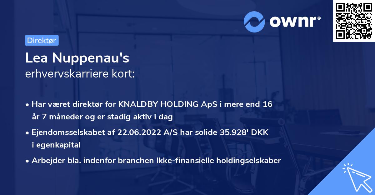 Lea Nuppenau's erhvervskarriere kort