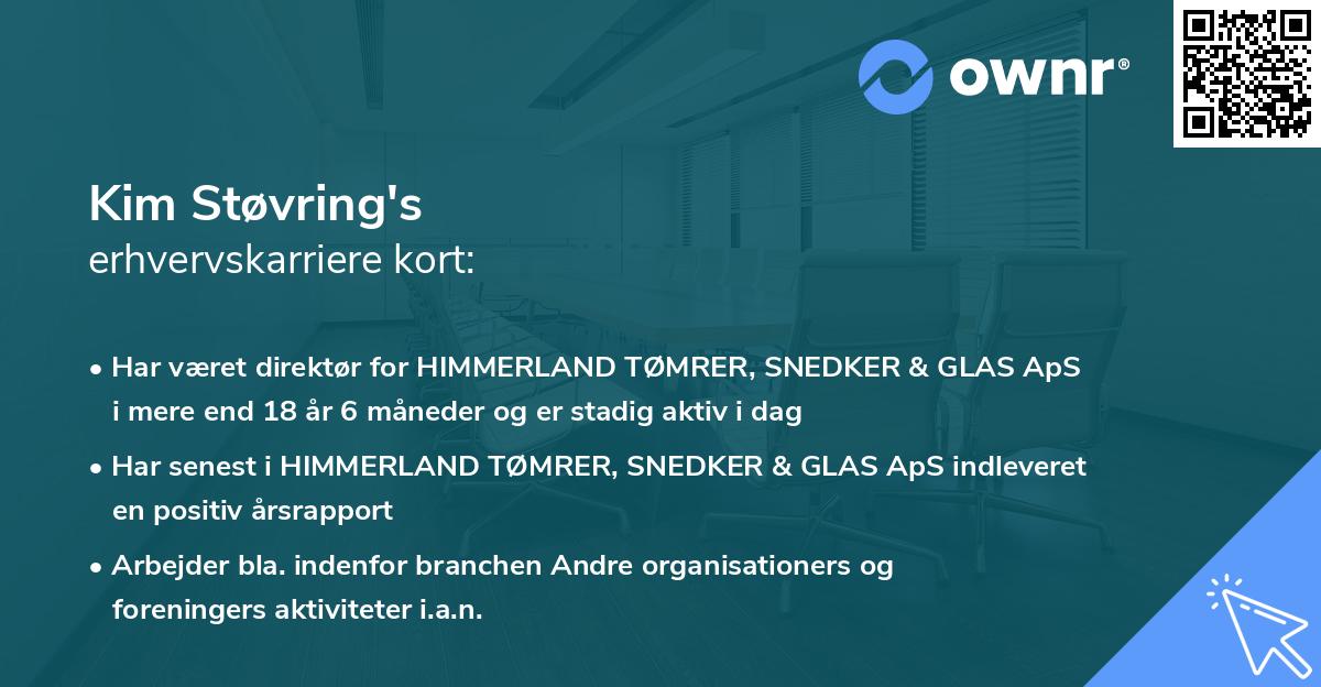 Kim Støvring's erhvervskarriere kort