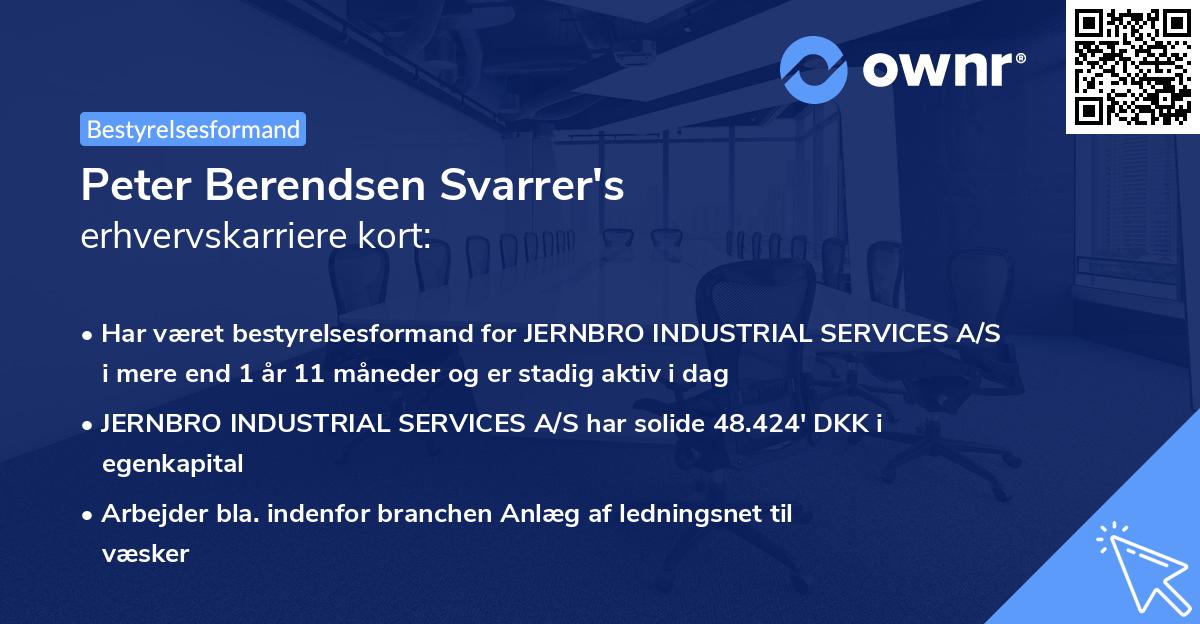 Peter Berendsen Svarrer's erhvervskarriere kort