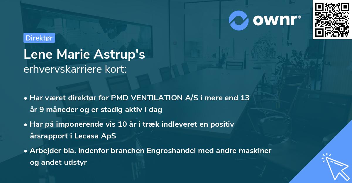 Lene Marie Astrup's erhvervskarriere kort