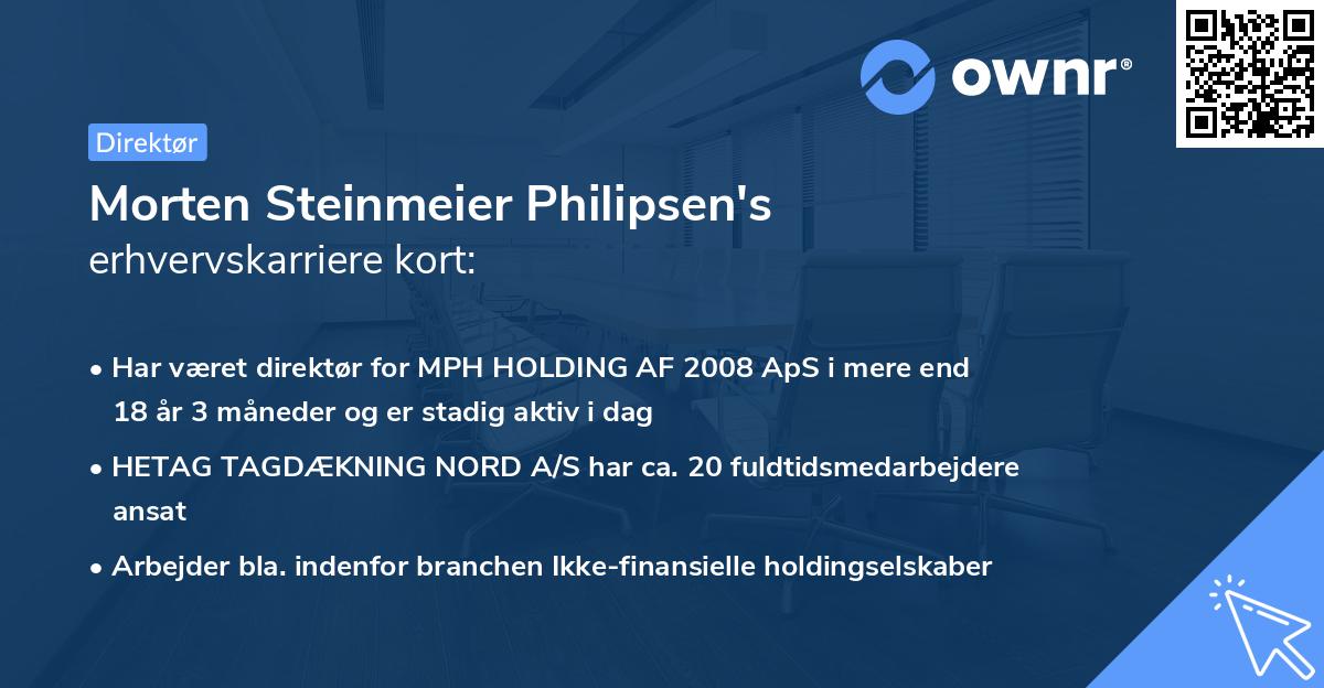 Morten Steinmeier Philipsen's erhvervskarriere kort