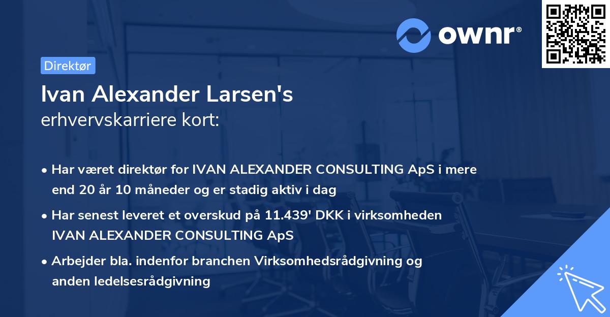 Ivan Alexander Larsen's erhvervskarriere kort