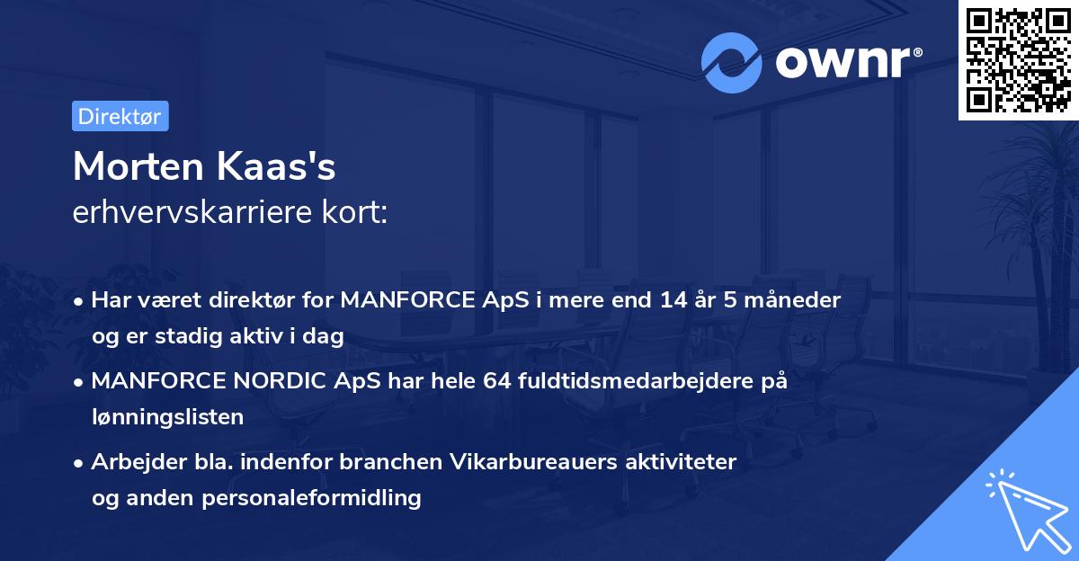 Morten Kaas's erhvervskarriere kort