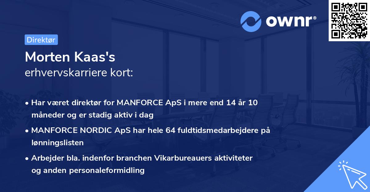 Morten Kaas's erhvervskarriere kort