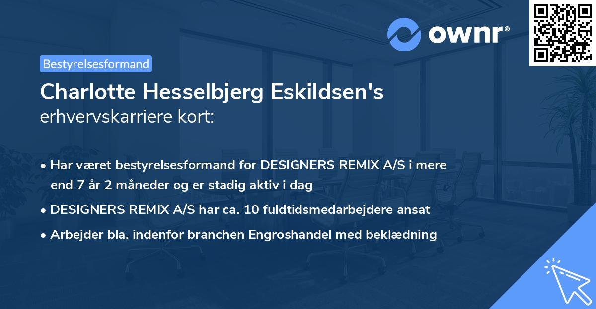 Charlotte Hesselbjerg Eskildsen's erhvervskarriere kort