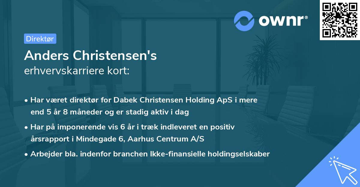 Anders Christensen's erhvervskarriere kort