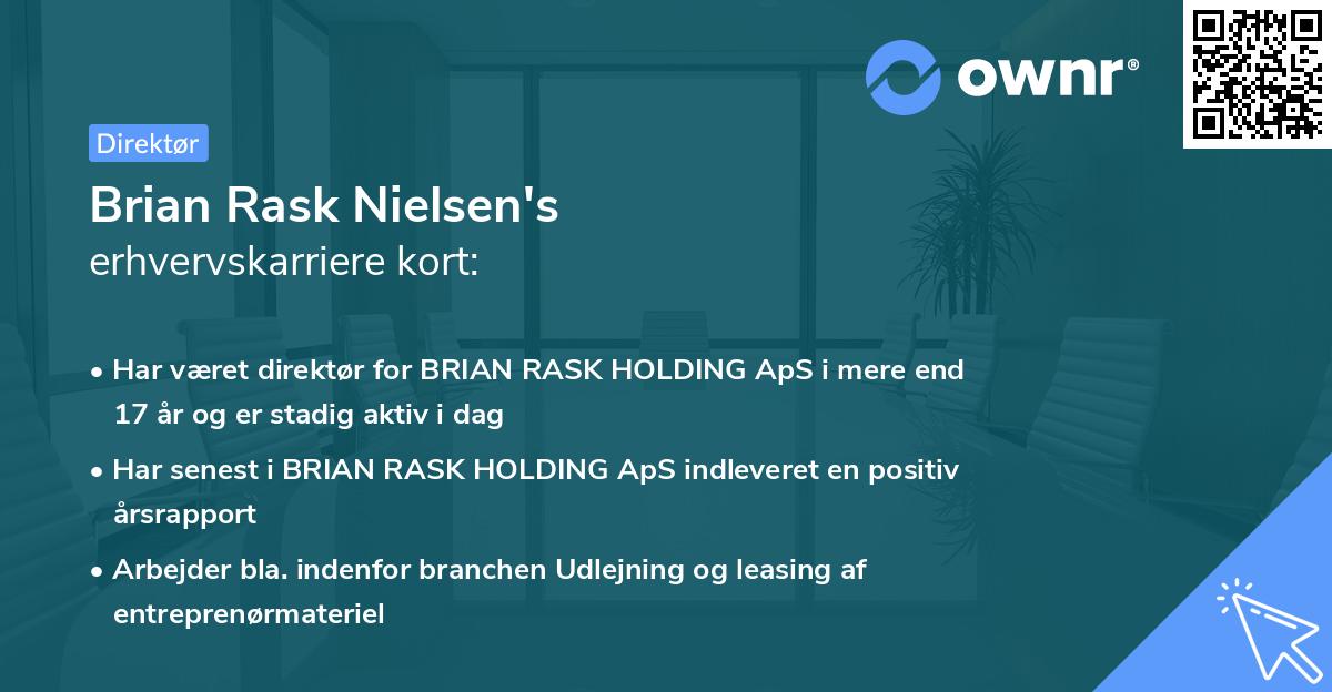 Brian Rask Nielsen's erhvervskarriere kort