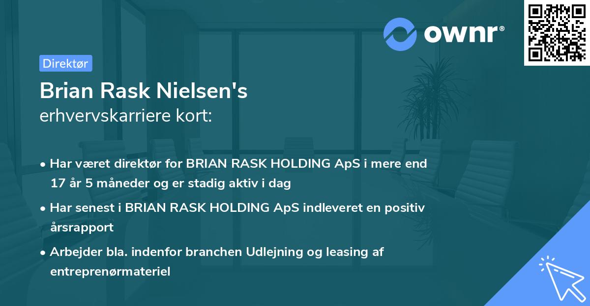 Brian Rask Nielsen's erhvervskarriere kort