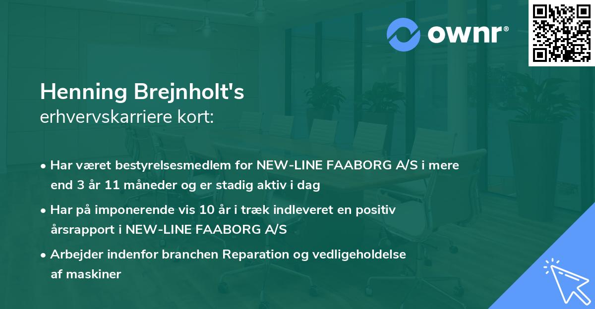 Henning Brejnholt's erhvervskarriere kort