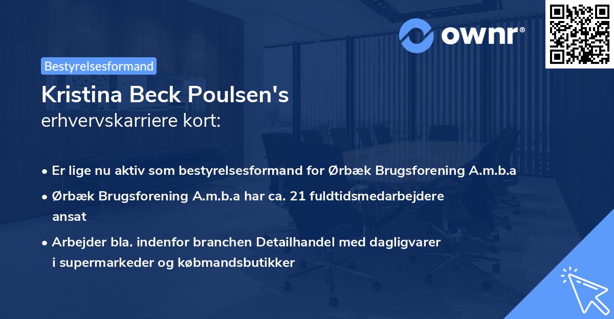 Kristina Beck Poulsen's erhvervskarriere kort