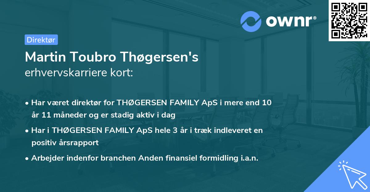 Martin Toubro Thøgersen's erhvervskarriere kort