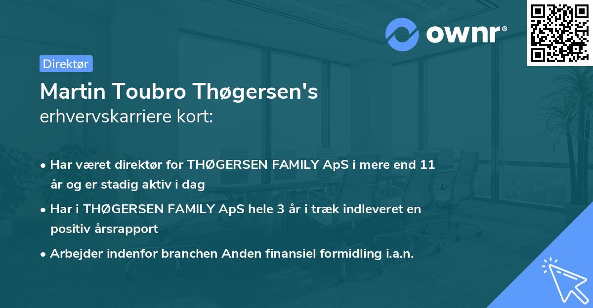 Martin Toubro Thøgersen's erhvervskarriere kort