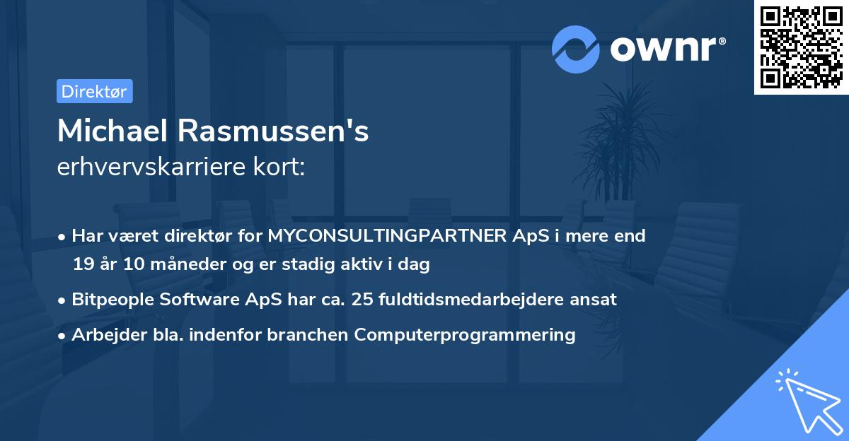 Michael Rasmussen's erhvervskarriere kort
