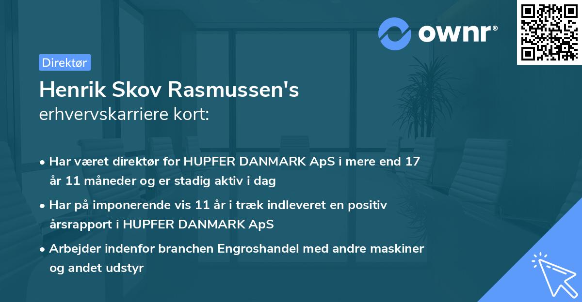 Henrik Skov Rasmussen's erhvervskarriere kort