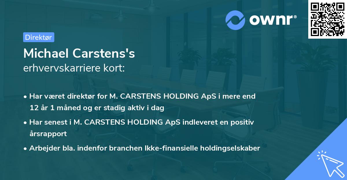 Michael Carstens's erhvervskarriere kort