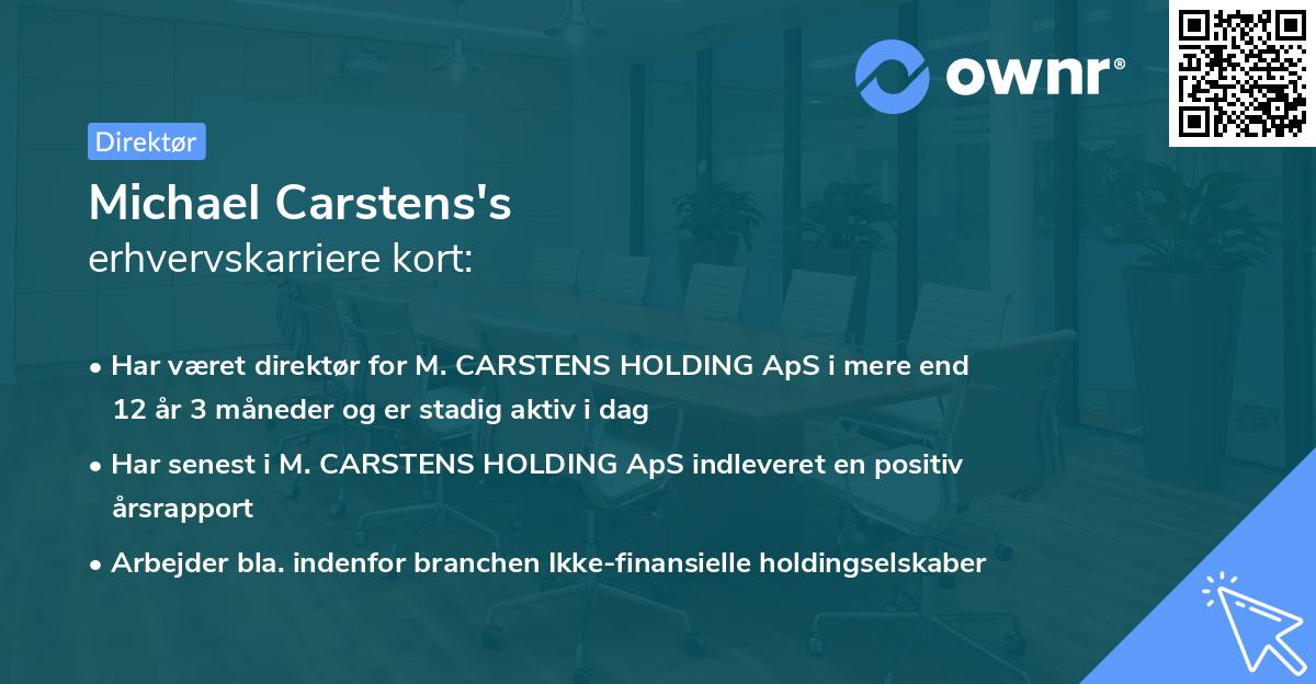 Michael Carstens's erhvervskarriere kort