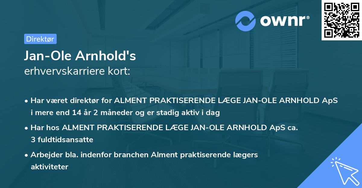 Jan-Ole Arnhold's erhvervskarriere kort