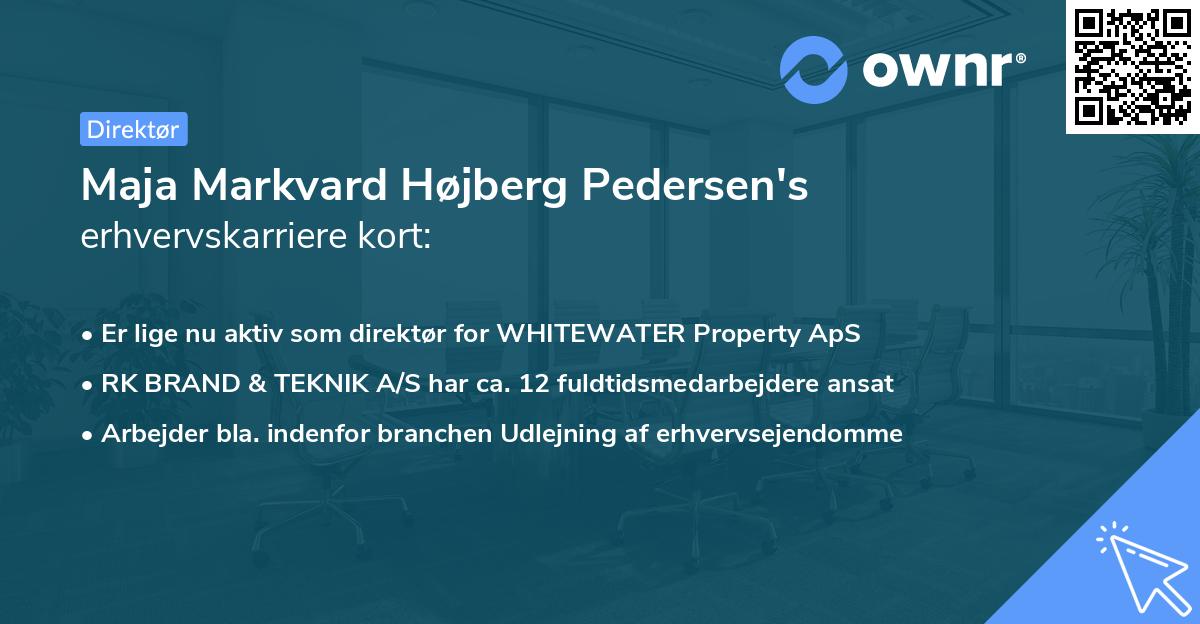 Maja Markvard Højberg Pedersen's erhvervskarriere kort