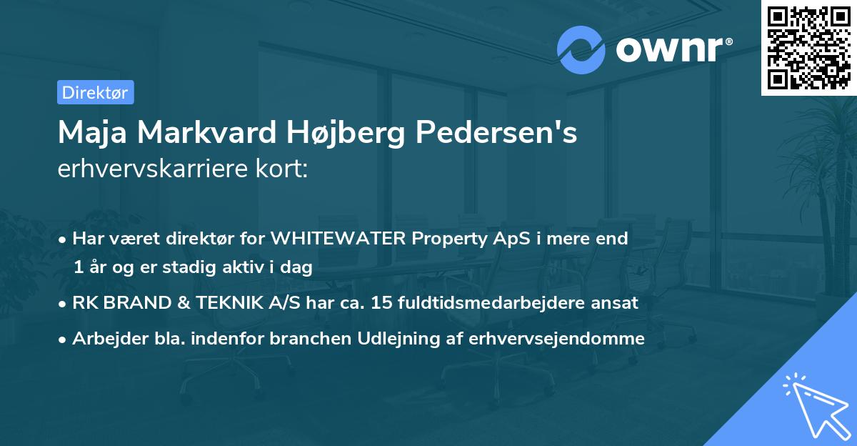 Maja Markvard Højberg Pedersen's erhvervskarriere kort