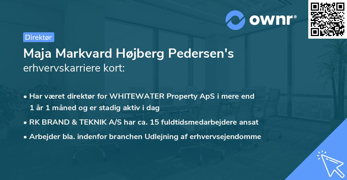 Maja Markvard Højberg Pedersen's erhvervskarriere kort