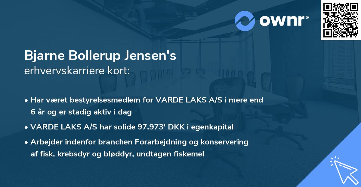 Bjarne Bollerup Jensen's erhvervskarriere kort