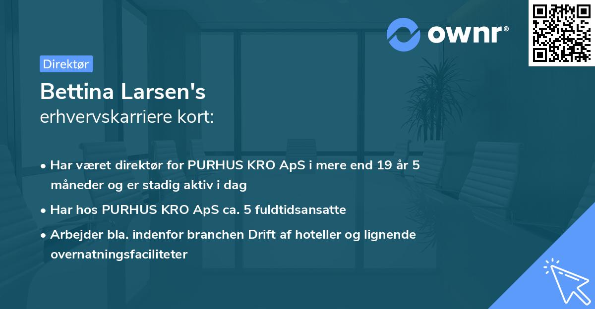 Bettina Larsen's erhvervskarriere kort
